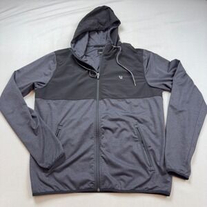 Vuori Men's Lg Sunday Element Performance Hoodie Charcoal Gray Black Flaw